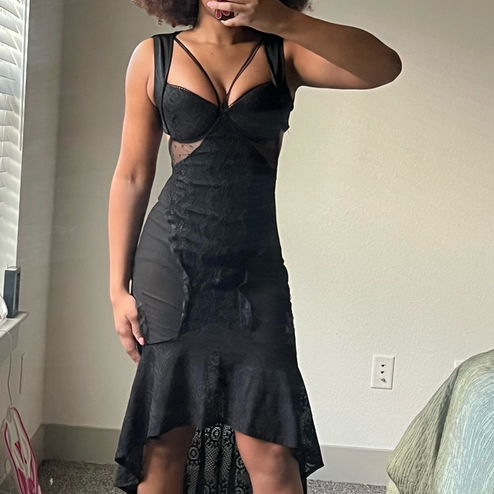 Fashion Nova Black High Low Dress